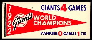 61F Pennant Decals 1922 Giants